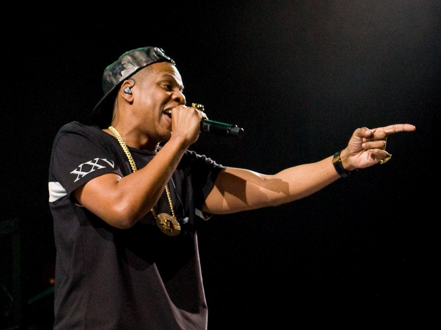 Jay-Z performs during his Magna Carta World Tour at Mohegan Sun Arena in Connecticut, earlier this month. Jay Z has nine nominations at this year's Grammys.