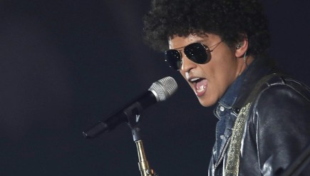 US singer Bruno Mars performs during the MTV Europe Music Awards (EMA) 2013 ceremony in Amsterdam in November 2013.
