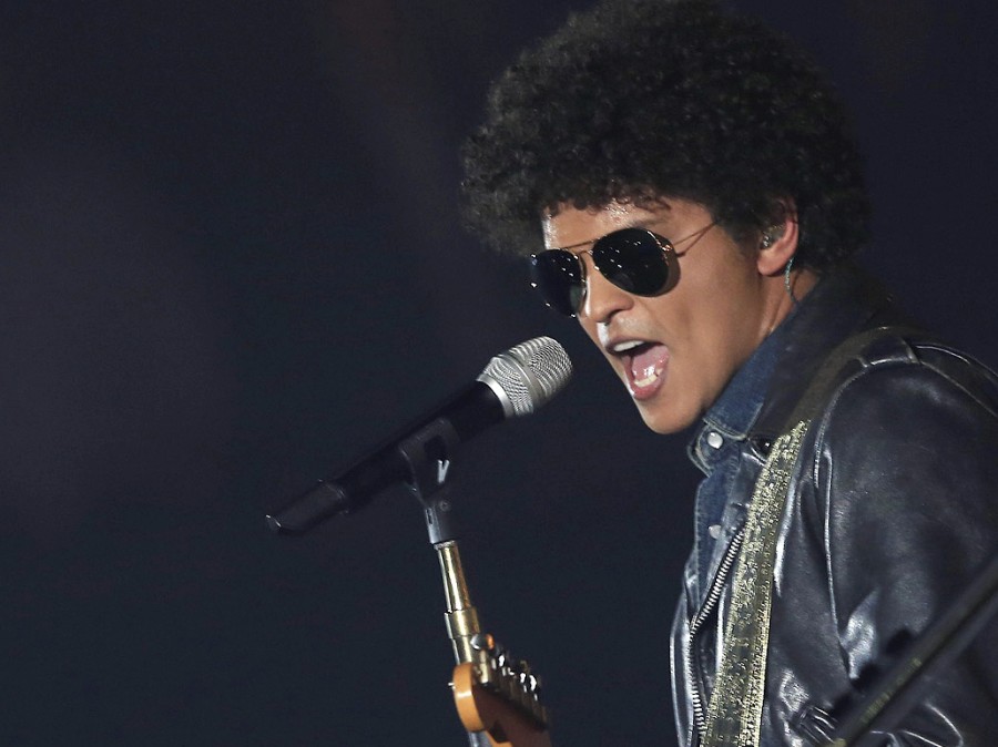 US singer Bruno Mars performs during the MTV Europe Music Awards (EMA) 2013 ceremony in Amsterdam in November 2013.
