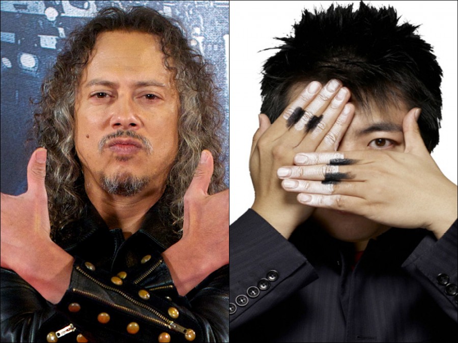 Guitarist Kirk Hammett (left) and his band Metallica will join classical pianist lang Lang on stage at the Grammy wards telecast Sunday night.