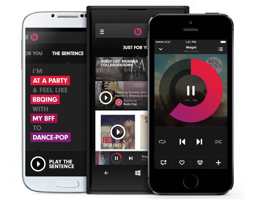 The streaming music service Beats Music was launched on Jan. 21, 2014.