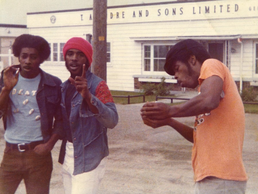 Death, in 1976. Left to right: David, Bobby and Dannis Hackney.