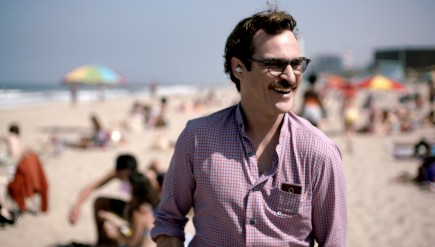 Beautiful Music Together: Joaquin Phoenix takes a walk on the beach with his girlfriend the Operating System in the Oscar-nominated film Her.