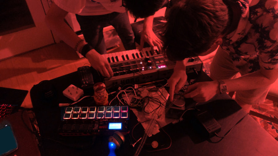 Metal, machines, music: BADTHRVW's setup includes a sampler, a synthesizer and homemade digital noisemakers.