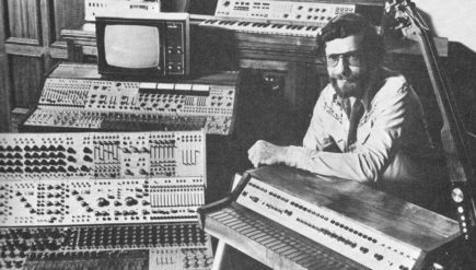 Don Buchla with his synthesizers in the 1960s.