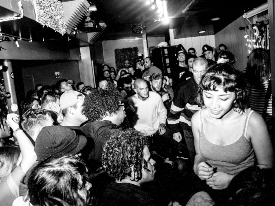 A mass of dancing bodies at Turnstile's December 2015 show at Songbyrd Music House in Washington, D.C.